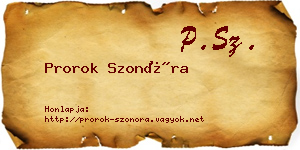 Prorok Szonóra névjegykártya